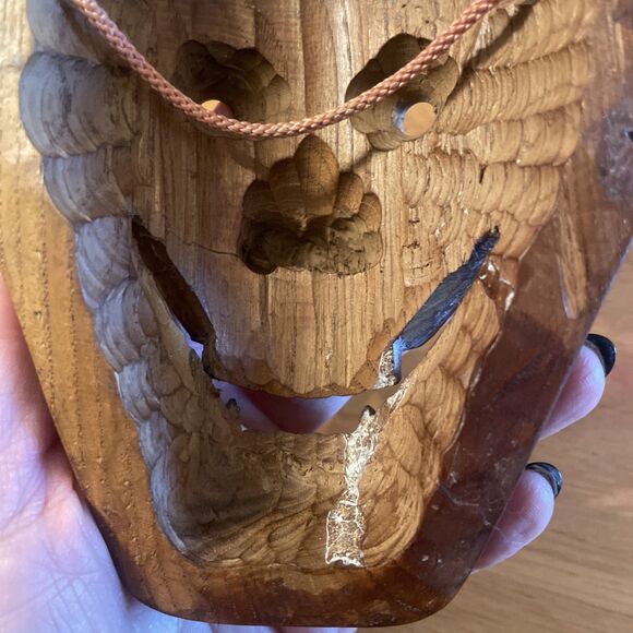 VTG Authentic Japanese Noh Demon Mask "Hannya" - Hand-carved Wood From Japan - Picture 10 of 15